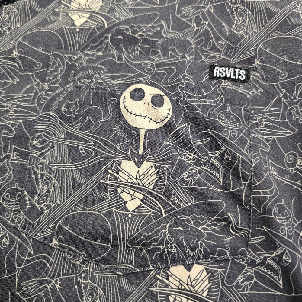 RSVLTS - Bone Daddy NBX Jack Skellington Womens Camp Collar Shirt Disney 2XL - Picture 5 of 9